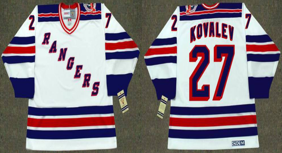 2019 Men New York Rangers 27 Kovalev white style 2 CCM NHL jerseys